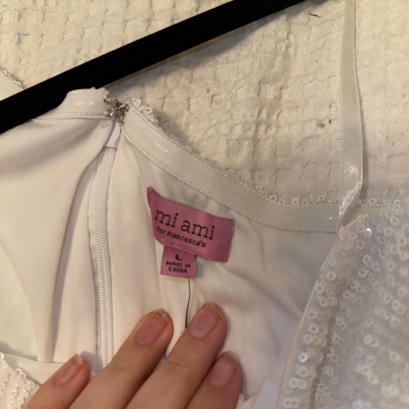 White sequins dress. Francesca’s, never worn. - Picture 3 of 4